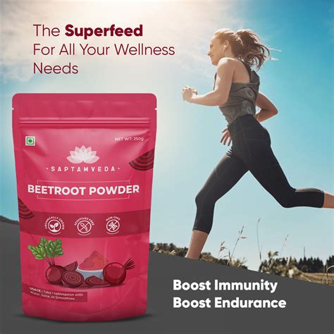 Saptamveda Beetroot Powder - Organic Superfood for Energy, Heart Healt