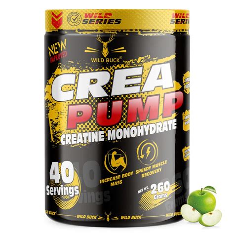 Wild Buck Crea Pump Creatine Monohydrate - Increase Strength - Reduce ...