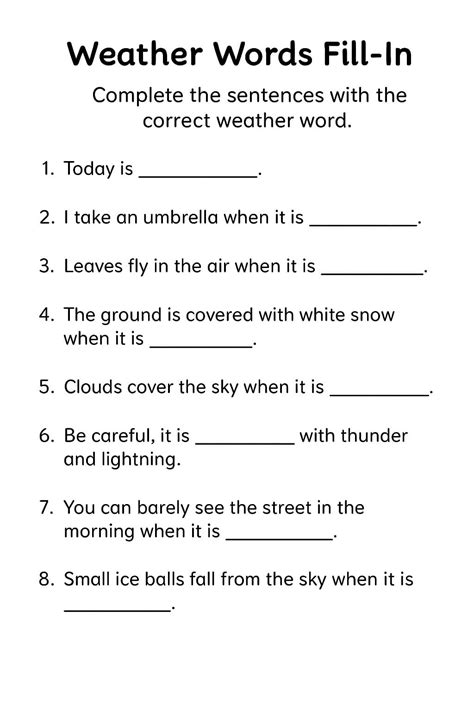 Draw the Weather Word Worksheet - Download & Print Now!