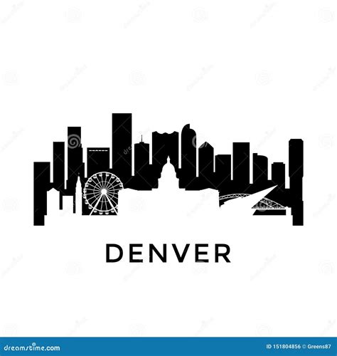 Denver City Skyline. Negative Space City Silhouette Stock Vector ...