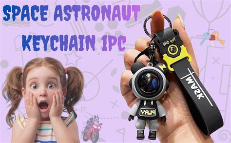 Mallexo 3D Cute Astronaut Silicone Keychain & Keyring for Kids Double ...