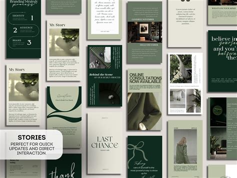 Dark Green Instagram Templates | Canva Editable Posts | Minimal ...