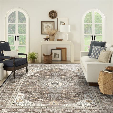 HILORUUG Washable Area Rug - 8x10 Bedroom Living Room Large Indoor Rugs ...