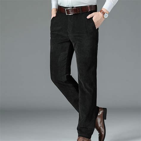 Stretchy Casual Corduroy Pants // Black (28) - Amedeo Exclusive ...