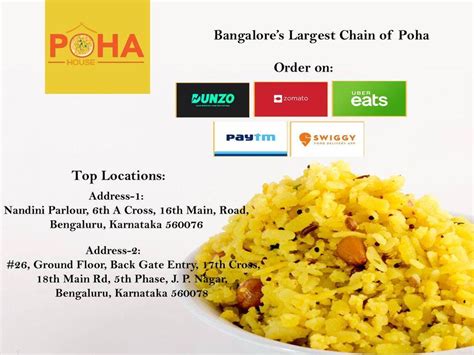 Menu at Pohahouse.india, India, BTM 2nd Stage