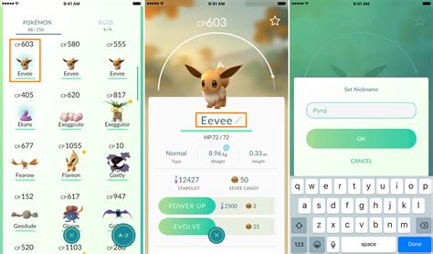 Controlling what your Eevee evolves into in Pokémon GO