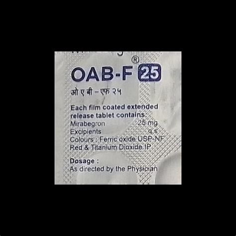 OAB F 25MG TABLET 10'S Price, Uses, Side Effects & Substitutes | Medkart