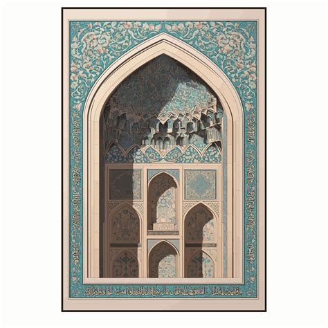 Persian Islamic Arch Wall Art | Blue Muqarnas Design | Krutik
