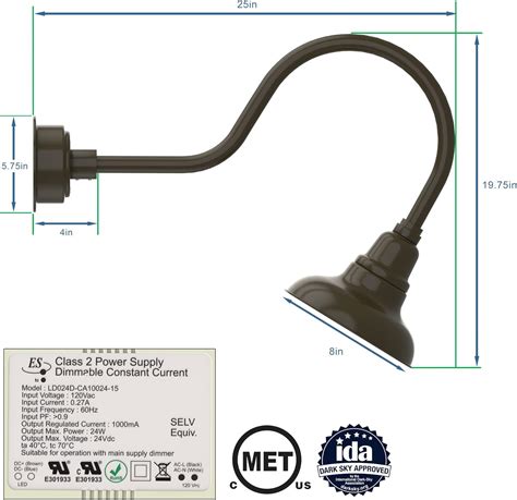 Buy 8in. Mahogany Bronze Indoor Outdoor Gooseneck Barn Light Fixture ...