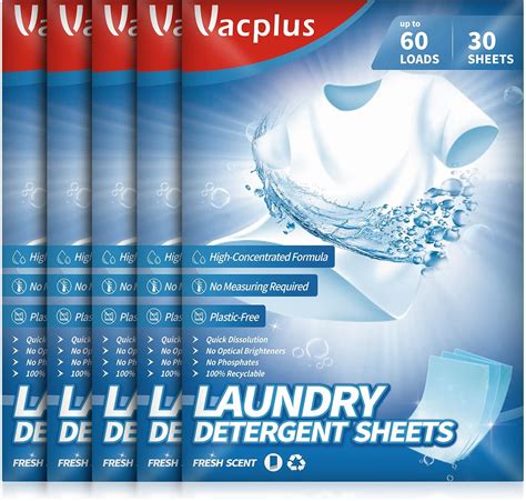 Buy Vacplus Laundry Detergent Sheets Natural - 300 Loads 150 Sheets ...