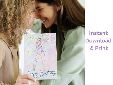 Taylor Swift Birthday Card, Instant Download Printable, Birthday Party ...