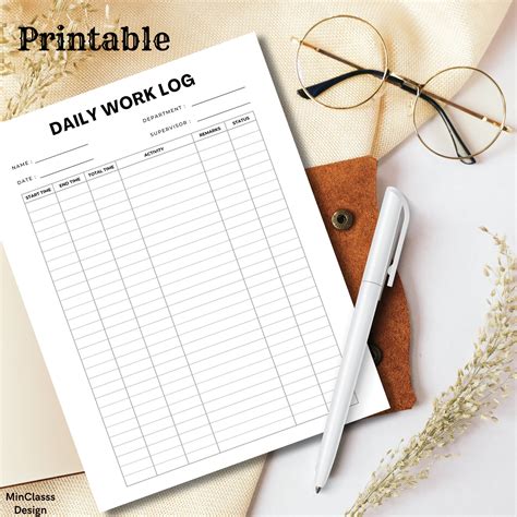 Image result for Daily Work Log Book Template