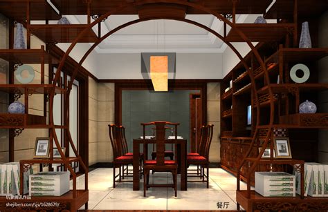 中式餐厅博古架隔断装修效果图大全 – 设计本装修效果图