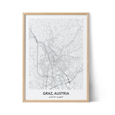 Graz Map Poster - Your City Map Art - Positive Prints