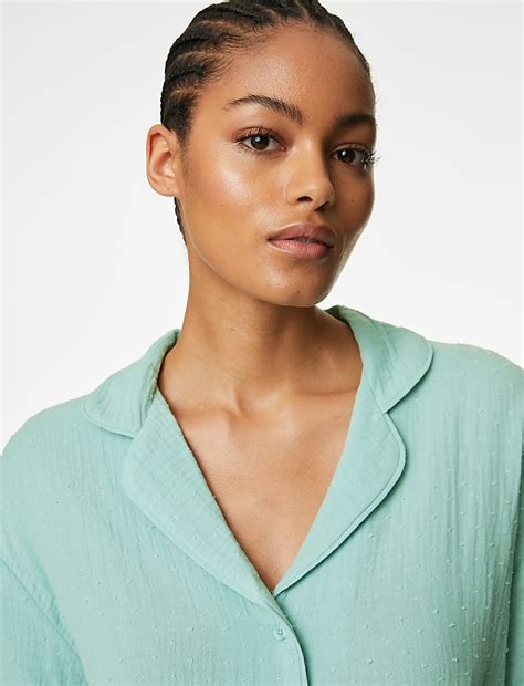 Buy Pure Cotton Revere Shortie Set at Marks & Spencer