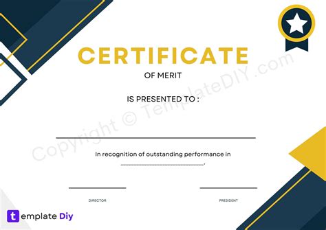 Certificate of Merit Template Printable in PDF, Word