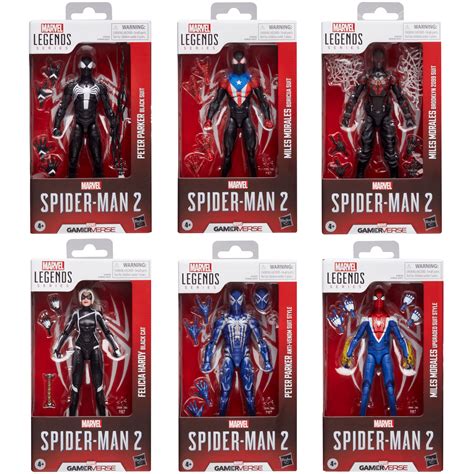Marvel Legends Series Gamerverse Spider-Man 2 Wave COMPLETE SET OF 6 ...