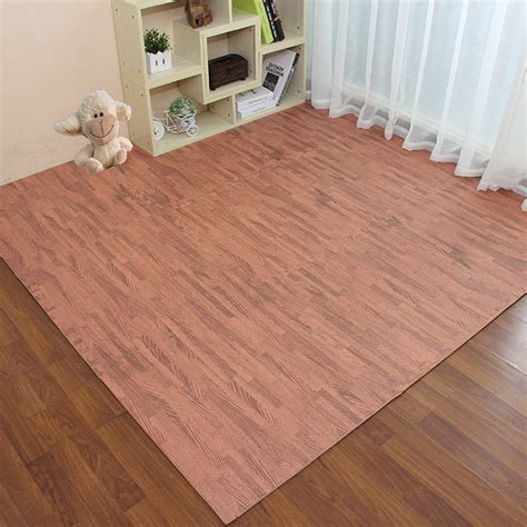 9Pcs Square Eva Foam Floor Tiles Mats Interlocking Puzzle Wood Effect ...