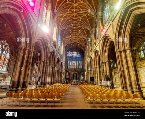 The Nave within Chester Cathedral, the Nave is know as the central and ...