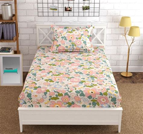 Buy Subtlespreads Premium Cotton Feel Single Bed Elastic Fitted ...