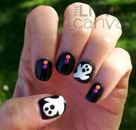 Ghost Nail Art - My First Stud Manicure! - The Little Canvas