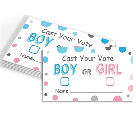 Antgiftshop Gender Reveal Party Voting Cards Baby Shower Game 50 ...