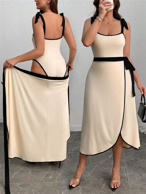 Celure 2pcs Plus Size Set: Elegant Romantic Vacation Bowknot Camisole ...