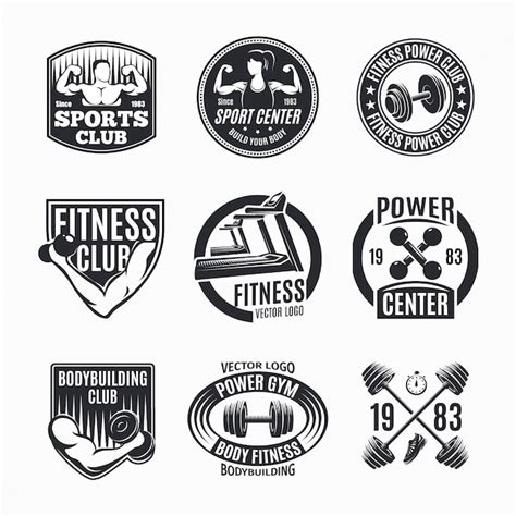 Ensemble de logo Power Fitness | Vecteur Gratuite