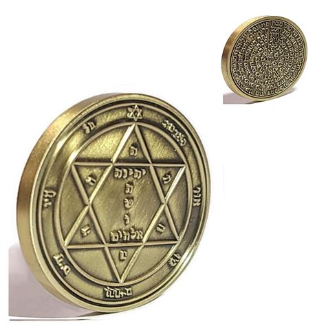Buy King Solomon Seal Coin Talisman 72 Names of god Kabbalah Second ...