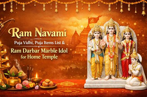 Ram Navami Puja Vidhi, Puja Items List & Ram Darbar Marble Statue for ...