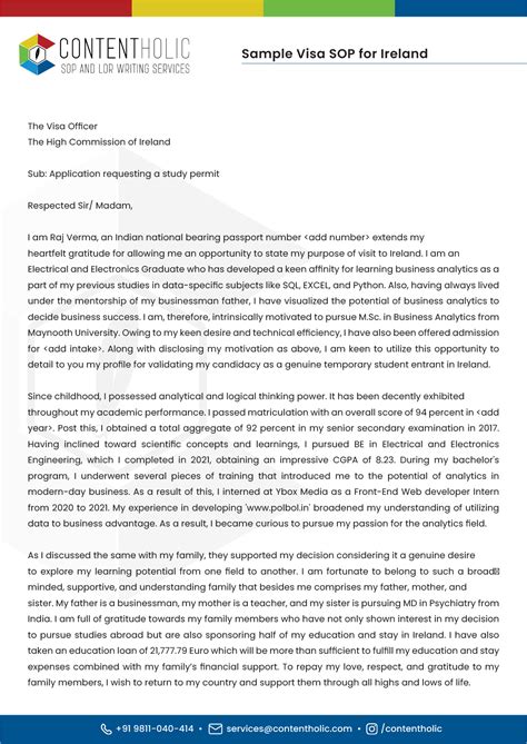 Sop sample for visa – Artofit