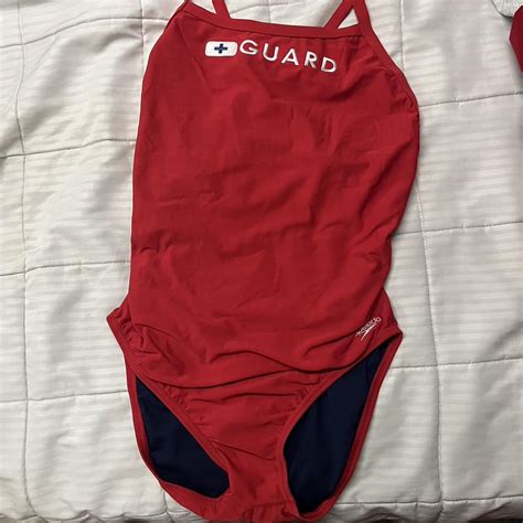 Speedo Women's Red Swimsuit-one-piece | Depop