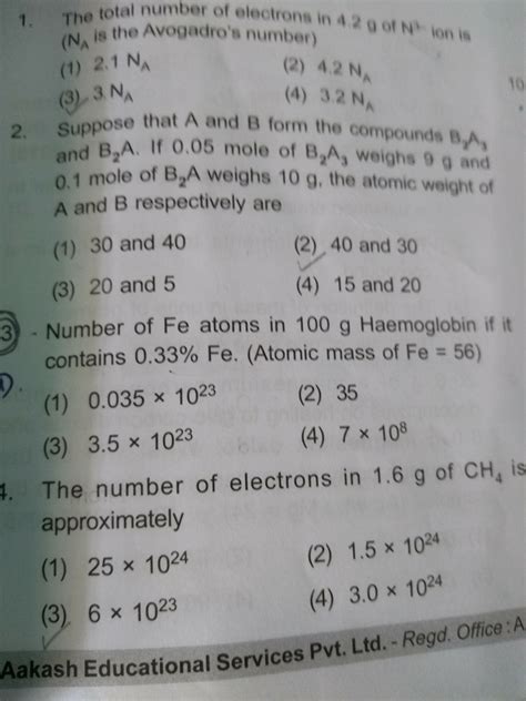 number of Fe atoms in 100g haemoglobin if it contains 0.33%fe - Brainly.in