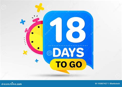 Eighteen Days Left Icon. 18 Days To Go. Vector Stock Vector ...