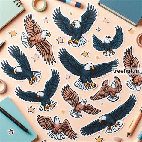 Printable Eagle Stickers and 20 Craft Activities for Kids, Adults ...