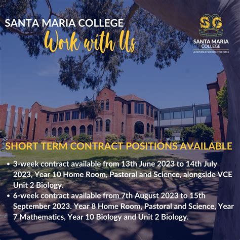 Santa Maria College NORTHCOTE on LinkedIn: Work with us! We have two ...