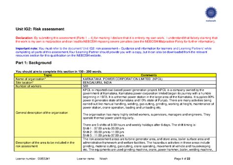 Green World Safety Security Consultancies LLC - Unit IG2: Risk ...