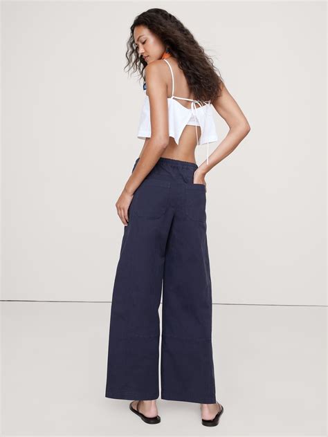 Mid-Rise Relaxed Painter Pull-On Pant | Banana Republic