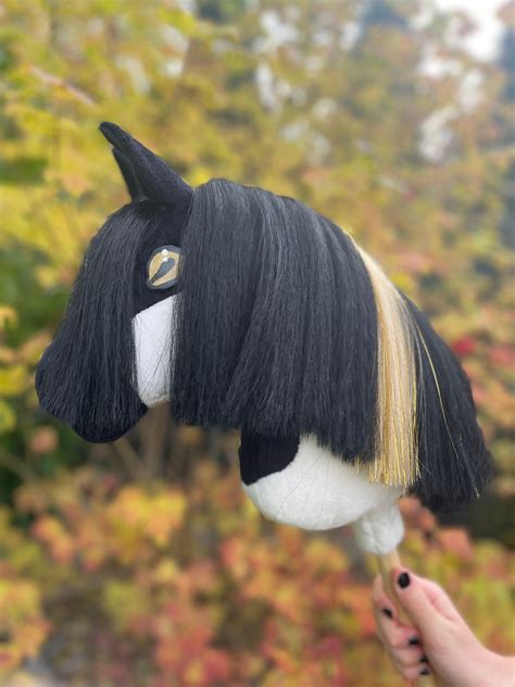 A4 Hobby Horse Inspired by Star Stable, Snowdancer, White Hobby Horse, Unique Horse on a Stick ...
