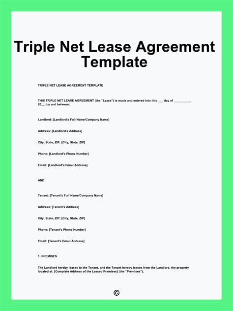 Image result for Triple Net Lease Example