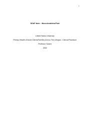 Image result for Musculoskeletal Soap Note Example