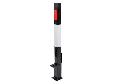 The Workplace Depot Removable Security Bollard, Black and White Heavy ...
