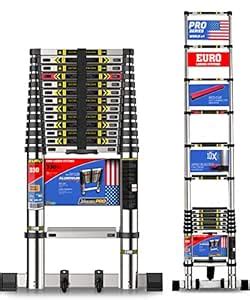 Telescopic Ladder 4.4 m Meter (14.5 ft) Euro Ladder Systems Pro with ...