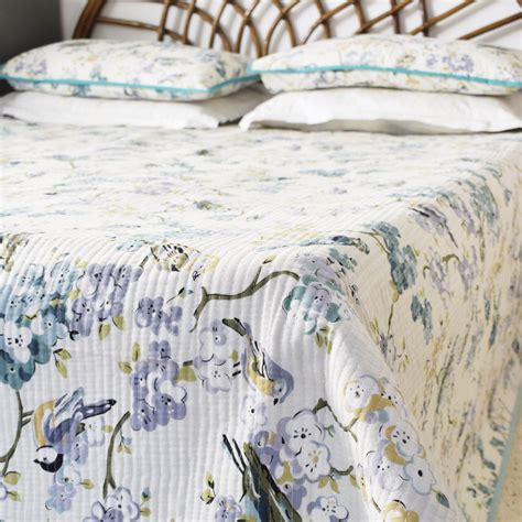Amara Birds of Garden Printed Reversible Quilted Bedcover Set- Turquoi ...