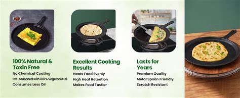 Buy The Indus Valley Pre-Seasoned Cast Iron Tawa for Roti/Chapathi | 25 ...