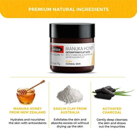 Buy SWISSE SC MANUKA HONEY DETOXIFYING CLAY MASK GLOW - 70G (NORMAL ...