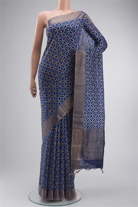Blue Bhagalpuri Tussar Silk Saree – Nalli Silk Sarees Pvt Ltd