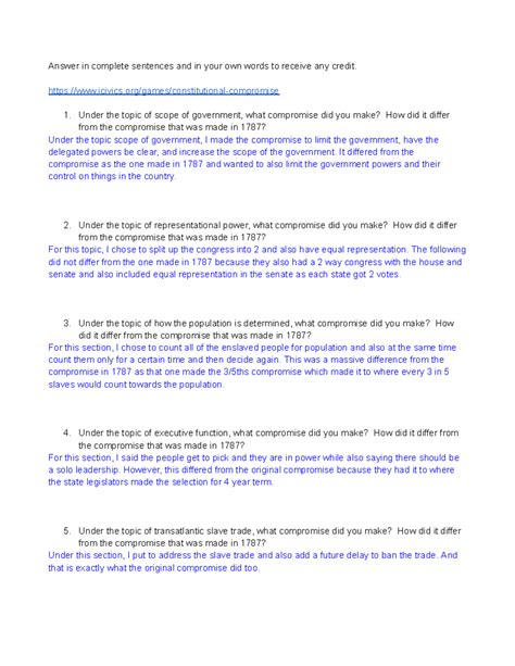 Cameron Chaudhry - 2kcivics - constitutional compromise - Answer in ...