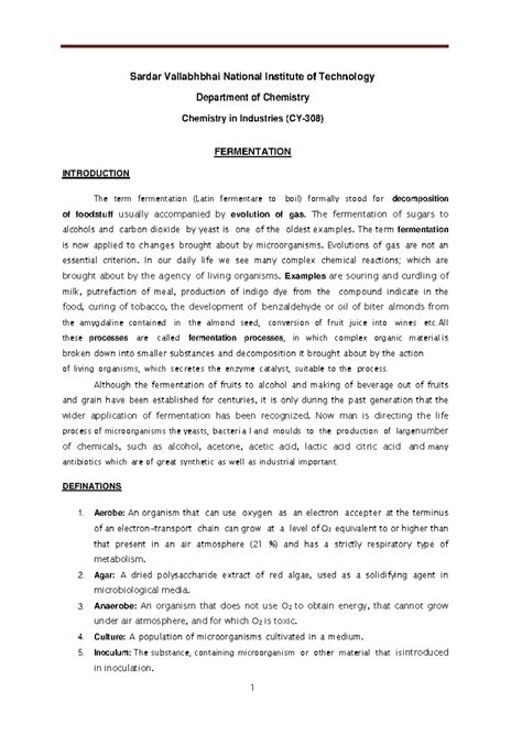 Fermentation CY-308 - Sardar Vallabhbhai National Institute of ...