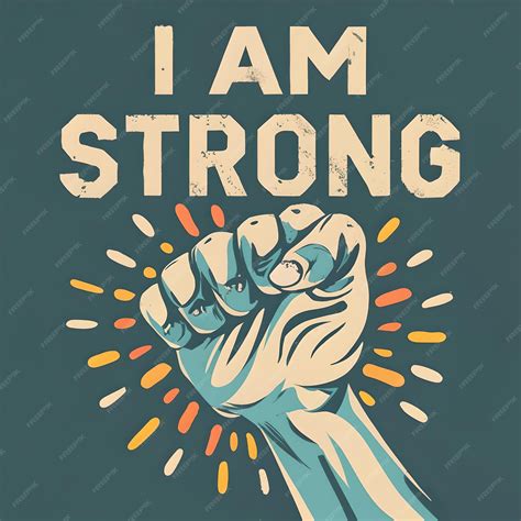 Premium AI Image | I am strong vector illustration typography poster